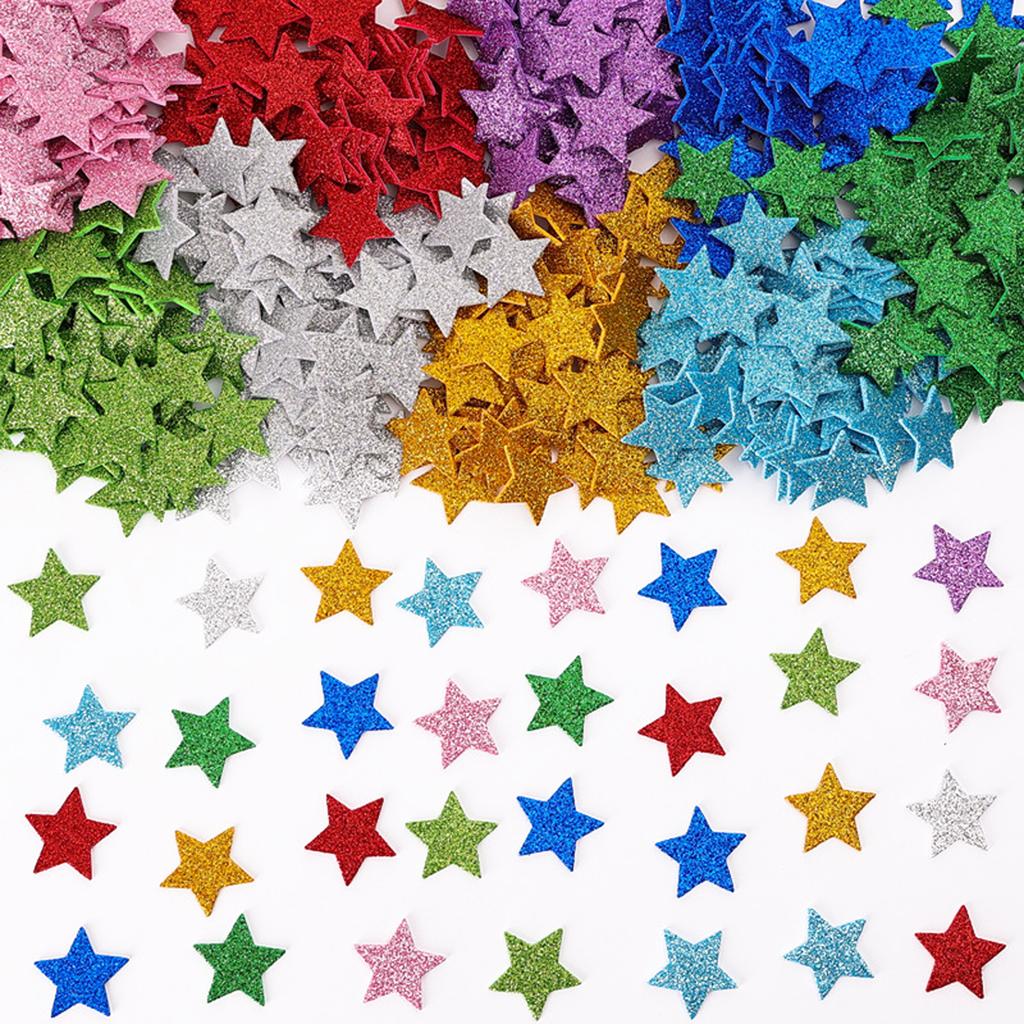 60Pieces Glittering Star Sticker Adhesive Foam Sticker Kids Reward Sticker for Card Making Scrapbooking Wall Decoration