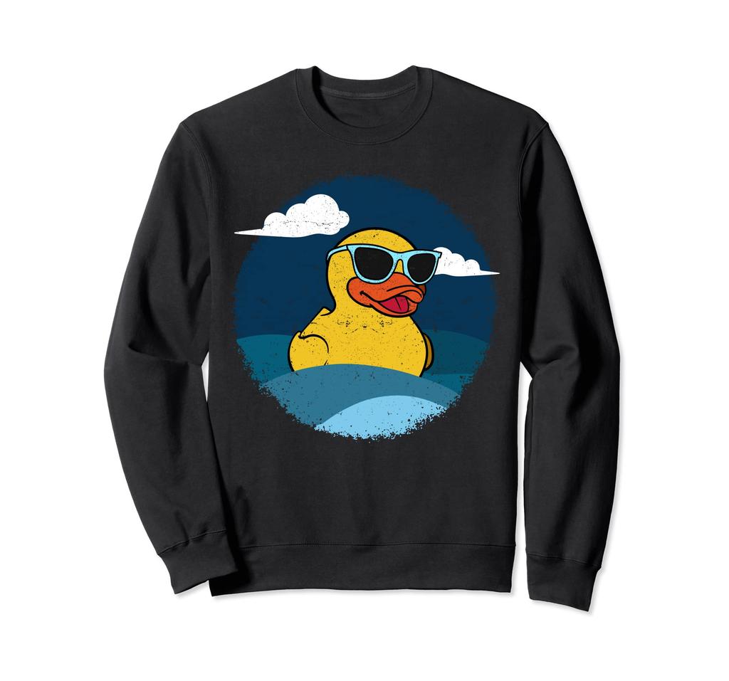 Rubber Duck Sunglasses Retro Vintage Bath Toy Duck Lover Sweatshirt
