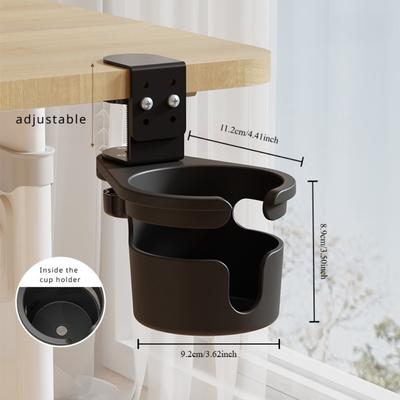 New Plastic Desk Cup Holder Punch-free Anti Spill Cup Storage Rack Portable Removable Table Fixed Storage Rack Desk Accessories