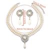 Baroque Style Bridal Jewelry Set Rhinestone Pearl Necklace Water Drop Necklace Earring Set  Girls
