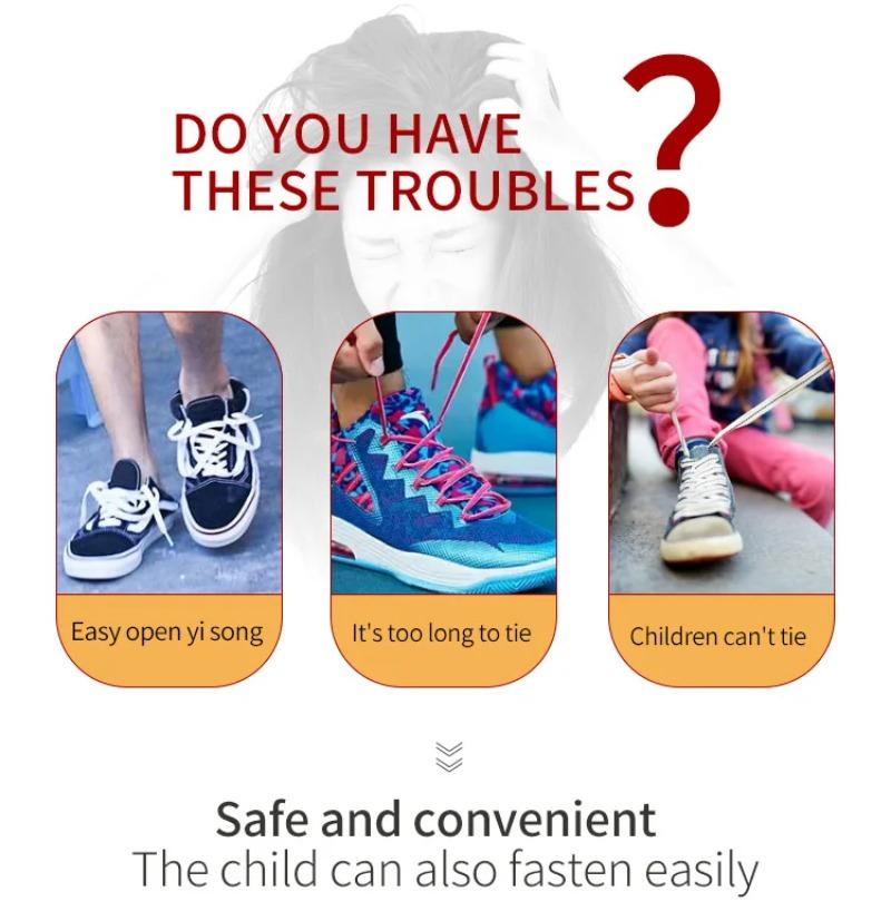 Elastic No Tie Shoelaces Semicircle Shoe Laces For Kids and Adult Sneakers Shoelace Quick Lazy Metal Lock Laces Shoe Strings