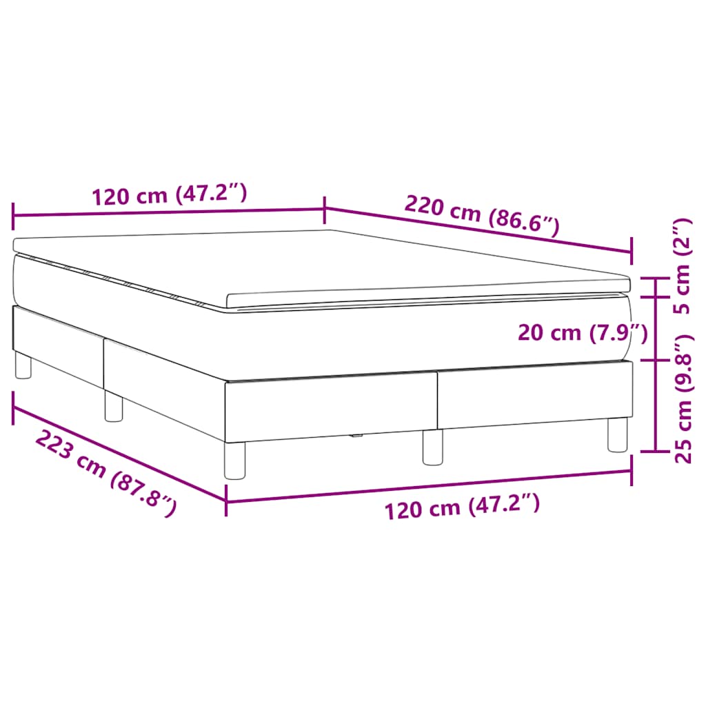 Box Spring Bed with Mattress Pink 120 x 220 cm Velvet