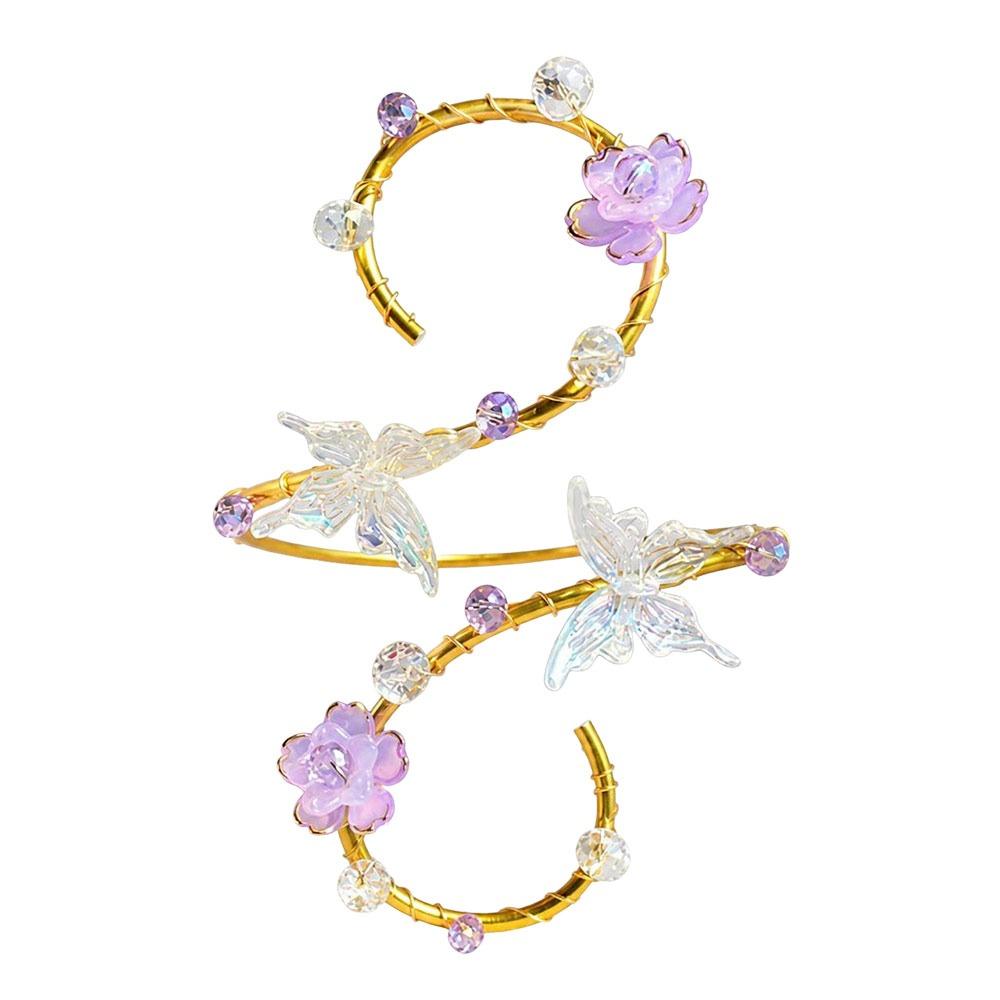 Butterfly Flower Upper Arm Band Adjustable Open Bangle Bracelet Elegant Arm Cuff Bracelet  Women