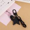 Pink and Black Cartoon  Keychain Ornament Car Key Chain Sweet Glitter Stars Pendant  Women Men