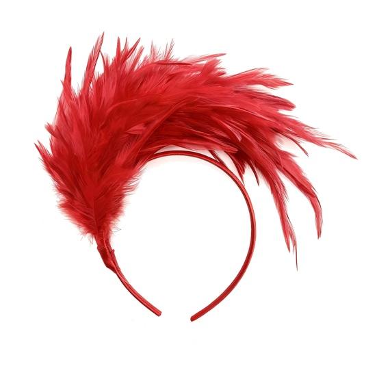 Headband Rainbow Colorful Feather Decor Headband Lightweight Comfortable Elastic Hair Hoop Parties Festivals Stage Performances Headwear