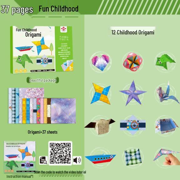 3D Colored Origami Paper Airplane Kit for Kids – DIY Educational Toy Set
