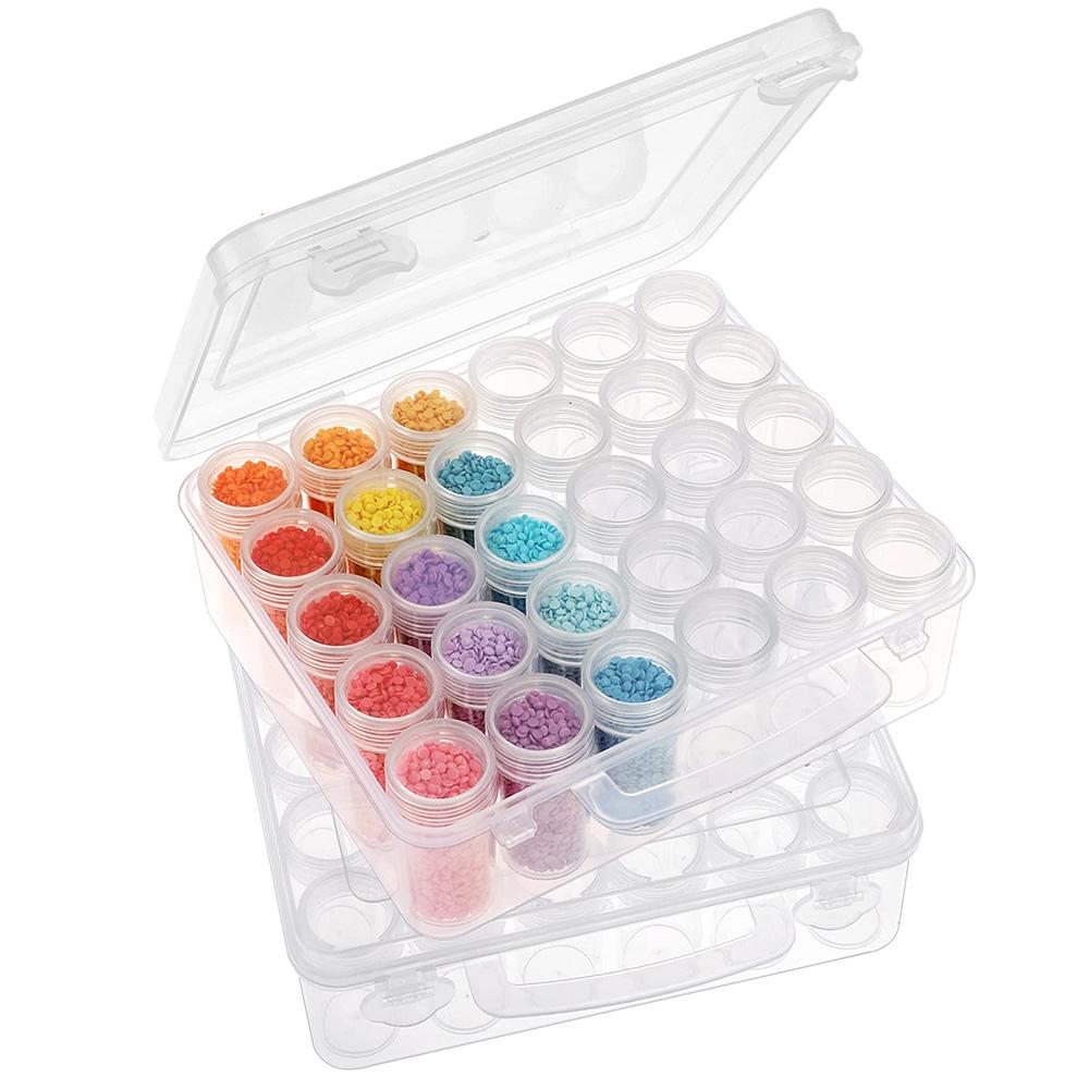 1pc 30 Slots Transparent Plastic Storage Box, DIY Diamond Painting Beads Charms Jewelry Nail Accessories Organizer Box
