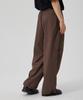 MAKEITTO Two Tuck Wide Parachute Cargo Pants_Brown