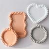 DIY Epoxy Resin Gypsum Storage Tray Silicone Mold Geometric Cloud Oval Heart Shaped Twisted Plaster Handmade Coaster Molds