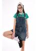 Bb' BENETTON Denim Overalls Shorts (Indigo)