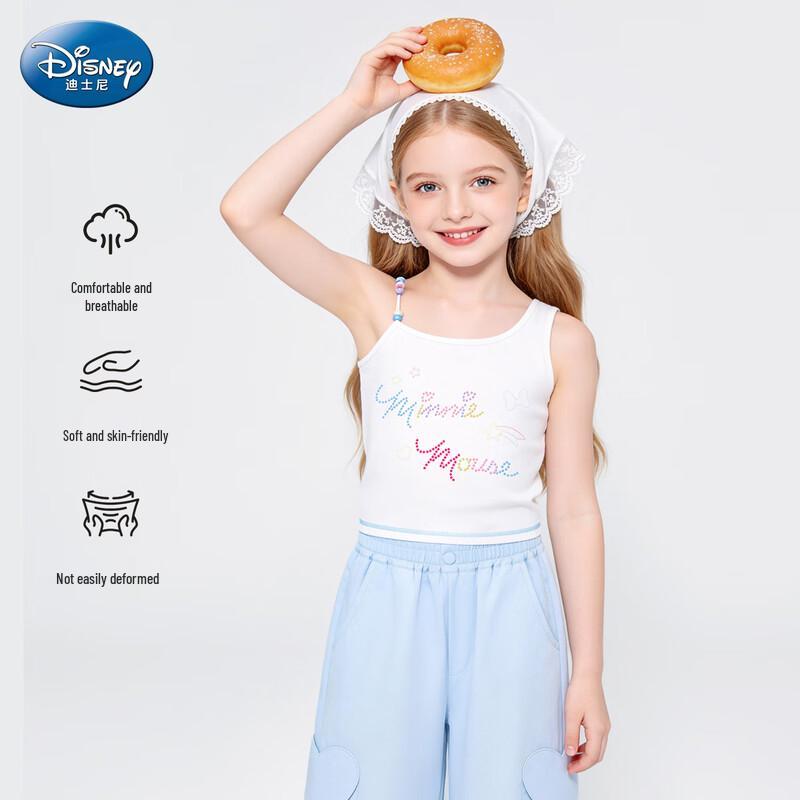 Disney Girls Red Lace Ribbed Vest 140