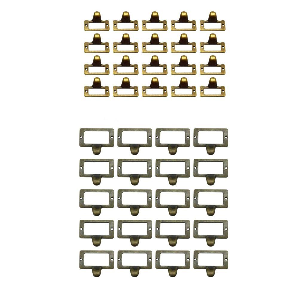 

20PCS Rectangle Cabinet Handles Bronze File Name Card Frame Library, Cabinet, Shelves