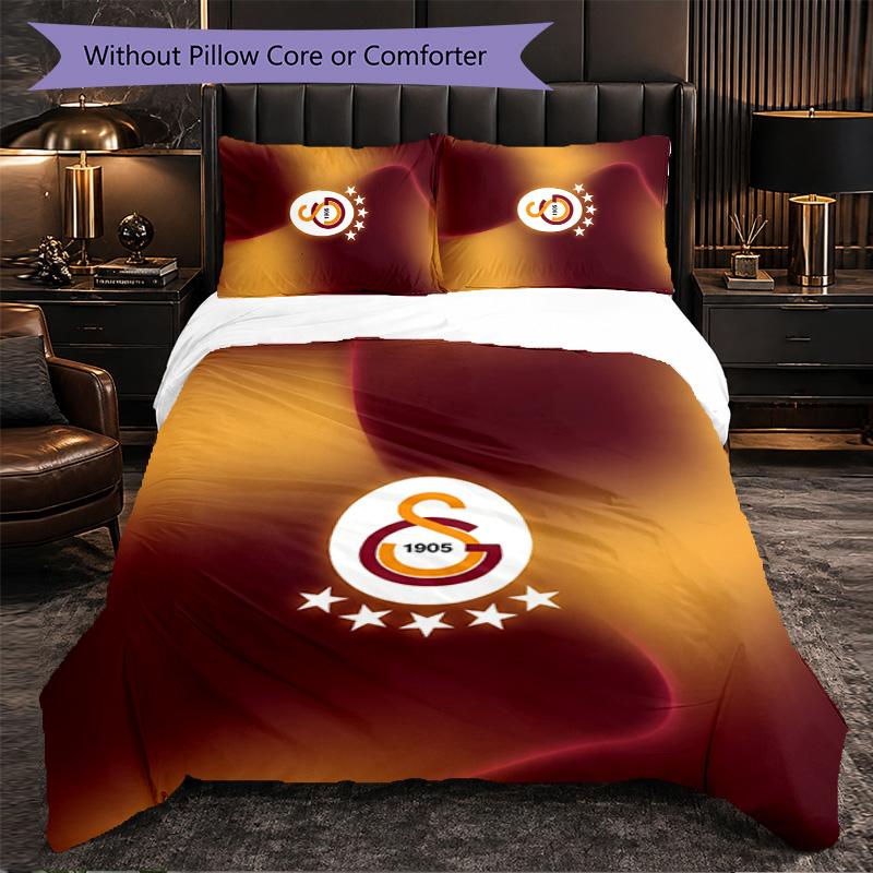 Biancheria da letto a tema Galatasaray FC Set 3 Pezzi Copripiumino Biancheria da letto decorativa per camera da letto per adolescenti Decorazione per la casa