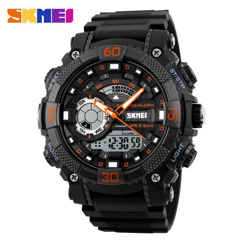 SKMEI Mens Watches Top Brand Luxury Military Waterproof LED Digital Analog Quartz Watch Men Sports Watches