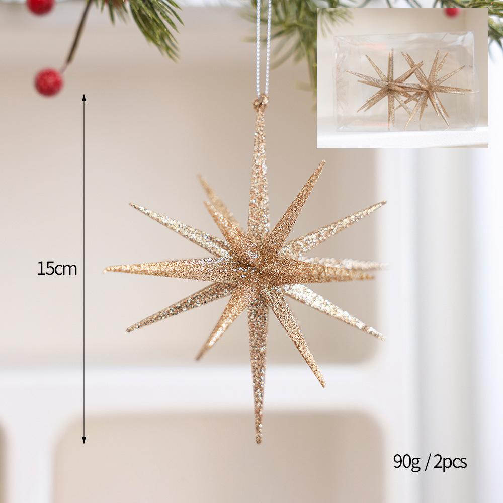 Ins Style Snowflake Star Christmas Tree Ornaments: Festive Decor for Holiday Atmospheres