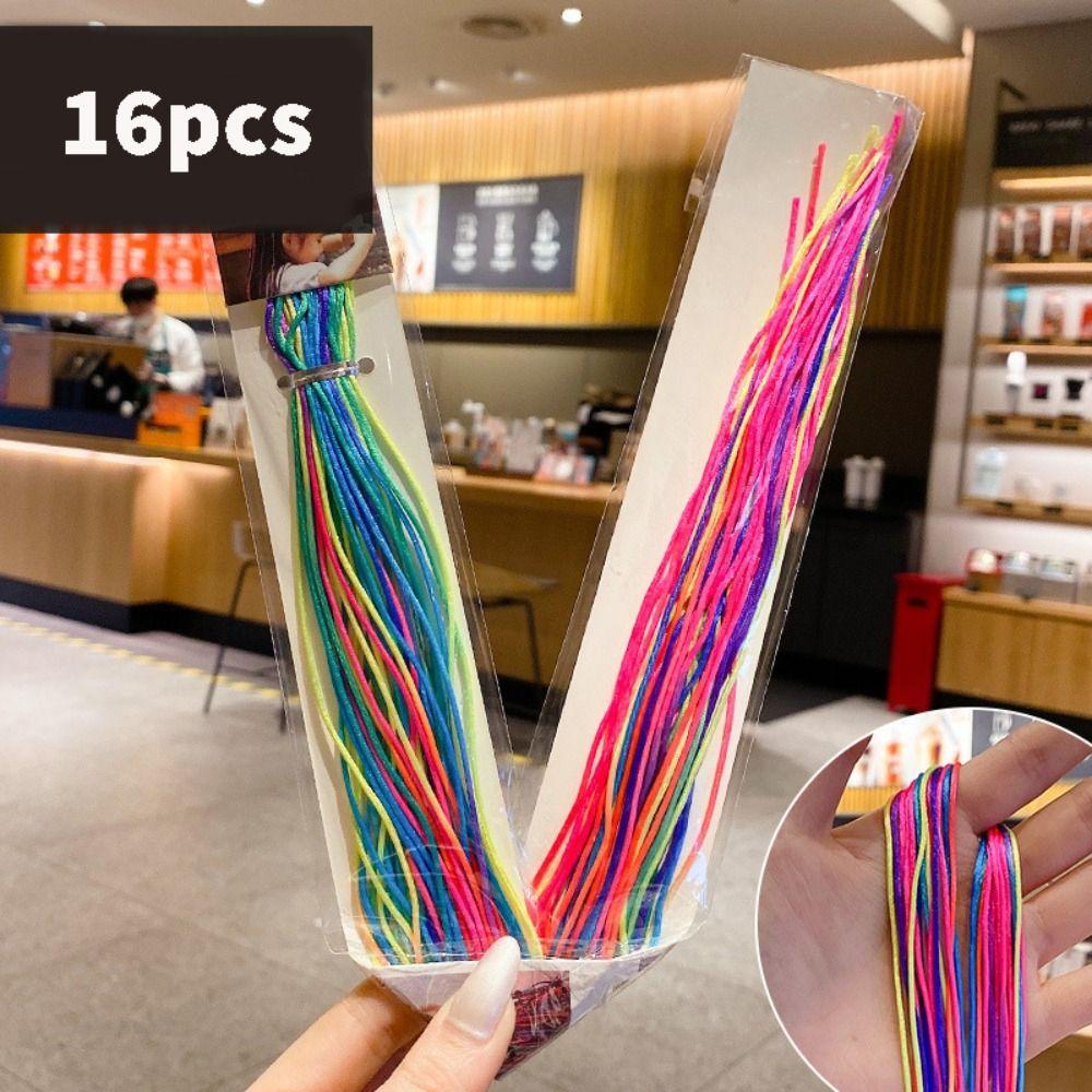 

16/24/32 шт. Радужная плетеная веревка для волос, ленты для волос, оберточная нить для волос для женщин, девушек 16pcs
