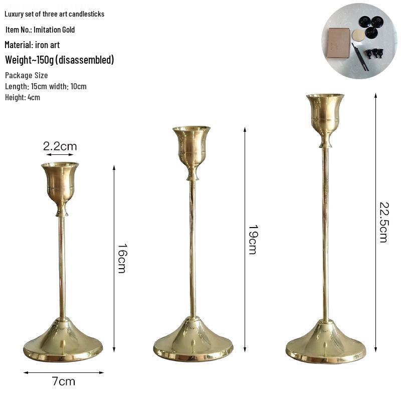 Nordic Light Luxury Aromatherapy Candle with Golden Candlestick - Perfect for Romantic Dinners and Elegant Table Decor