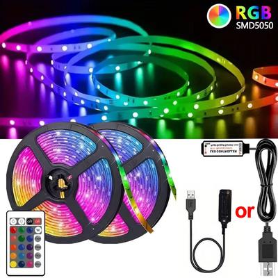 LED Strip Light RGB Tape 5050 USB 24 Keys Remote Control Flexible Ribbon Christmas Lights Led Lamp Tape Gaming Room Decoration
