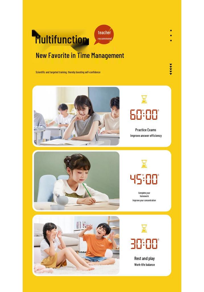 Bestselling Student Self-Discipline Visual Timer with Clock Alarm