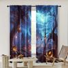 2pc,  Window Treatment Curtains Pumpkin Horror Forest Versatile 100% Polyester,Without Electricity Versatile Perfect for Bedroom