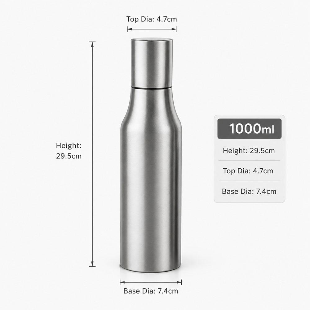 Stainless Steel Oil Dispenser Bottle with Easy Pour Spout Leak Proof Olive Oil Decanter for Kitchen Cooking Salad Dressing
