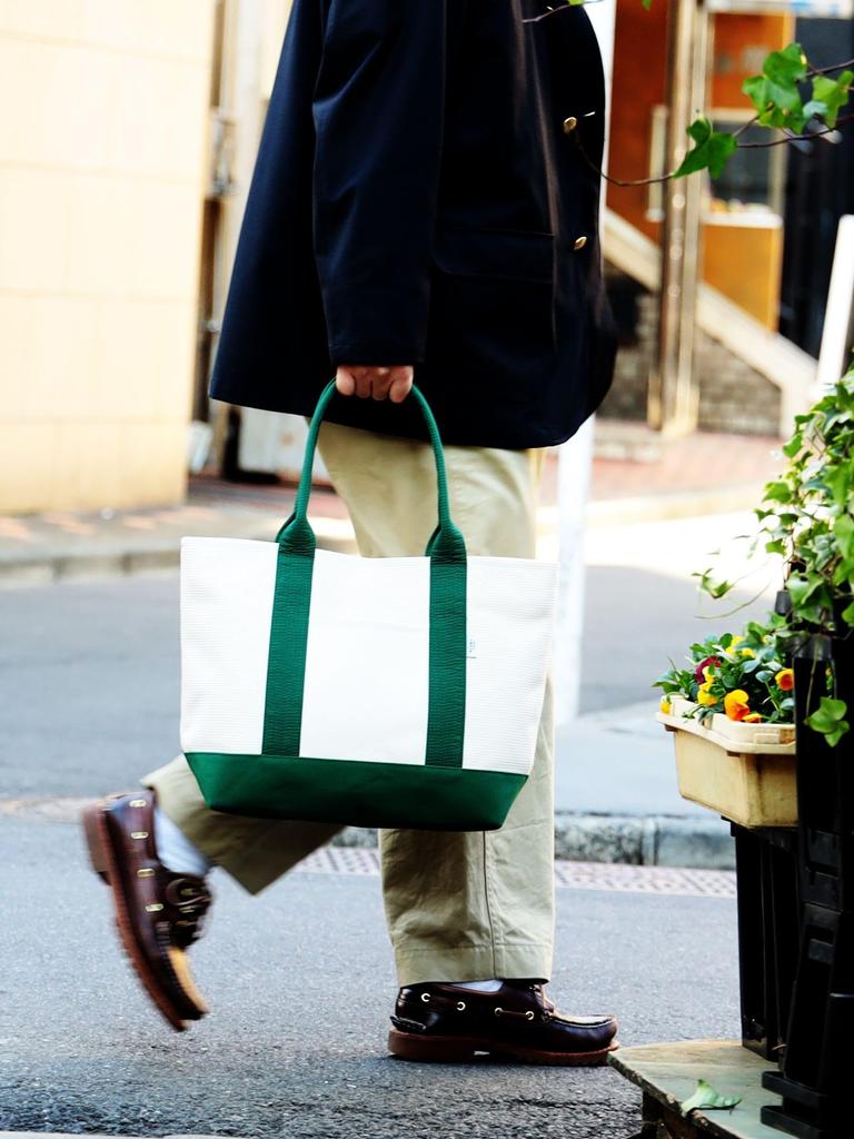 Beams Japan Canvas Bag (UNISEX) Sasicco OBI Tote Bag (Green, Free Size)