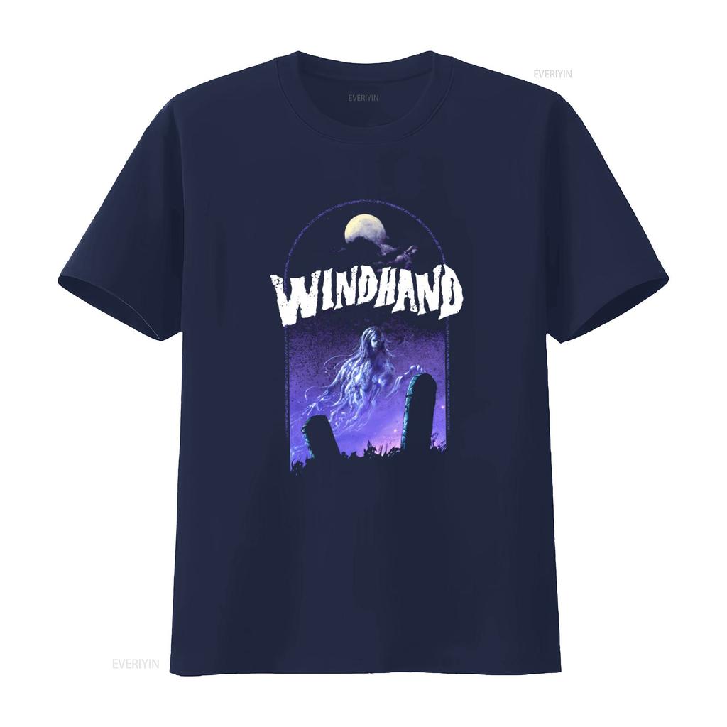 Windhand Ghostly Moonlit Graveyard Gothic Rock Band T Shirt Vintage Soft Graphic Comfortable Slightly Stretched