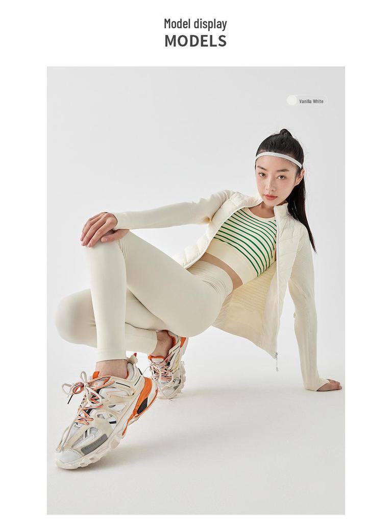 Dámská ultralehká sportovní bunda z kachního peří - Slim střih, krátká, stojáček, pro podzimní/zimní outdoorové aktivity