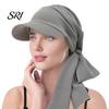 Cappello estivo leggero da donna, foulard, motivo floreale, lacci, nastro, turbante, tessuto morbido, accessorio per copricapo, cappello parasole per esterni, viaggi, ciclismo
