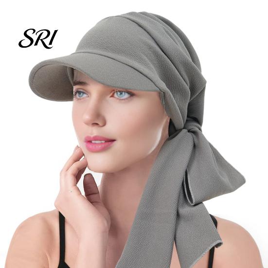 Cappello estivo leggero da donna, foulard, motivo floreale, lacci, nastro, turbante, tessuto morbido, accessorio per copricapo, cappello parasole per esterni, viaggi, ciclismo