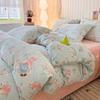 Winter Milk Fleece Bedding Set Coral Thick Sheet Duvet Cover Student Dorm