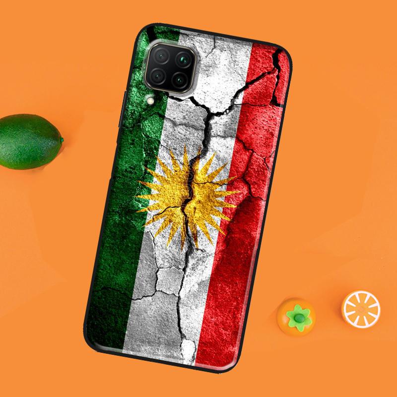 Custodia con bandiera del Kurdistan per Huawei P30 Pro P20 P40 Mate 20 Lite P Smart 2021 2019 Nova 5T Honor 50 10i 9X 8X
