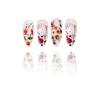 24 Pieces Almond Artificial Nail With Flower and Rabbit Glossy Press On Nail Full Cover Stick On Nail for Women Girls