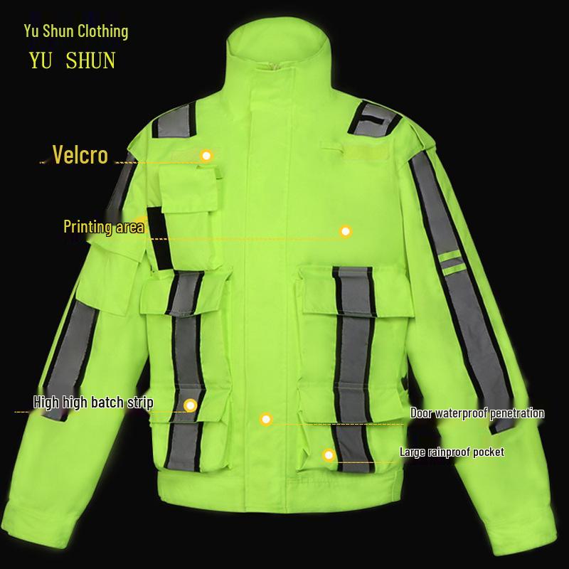 Verdickter Reflektierender Regenmantel und Regenhose für Radfahren & Outdoor-Einsatz