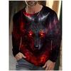 The Wolf Graphic Men's Long Sleeve T-shirt for Men Clothing Casual Top Tee Shirt Fashion Animal 3D Full Printing Streetwear