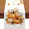 1pc Autumn Thanksgiving Day Table Runner - Fall Pumpkin & Sunflower Design45x30, 90x33, 150x33, 180x33, 220x33,260x33