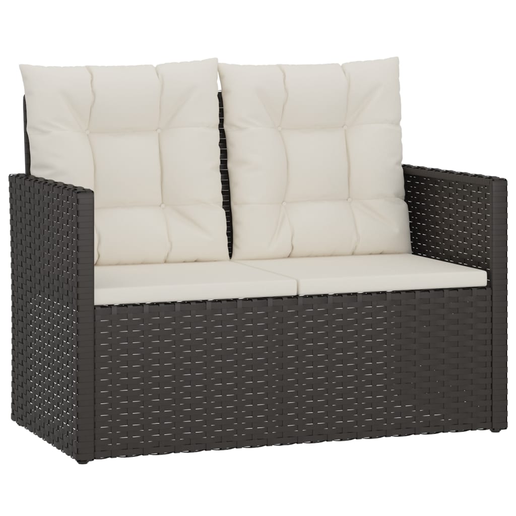 Vidaxl 4-Cz. Garden Lounge Set, Cushions, Black PE Rattan