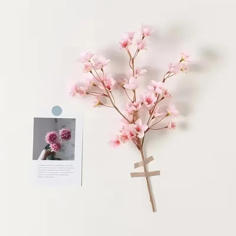 8pcs Artificial Cherry Blossom Branches - Leafless, Perfect for Home Decor & Wedding Floral Arrangements