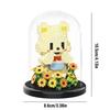Flower Bouquet Building Blocks Animal Set Dust Cover Bonsai Cute Animal Bear Bunny Dog Model Kids Romantic Gift for Girls