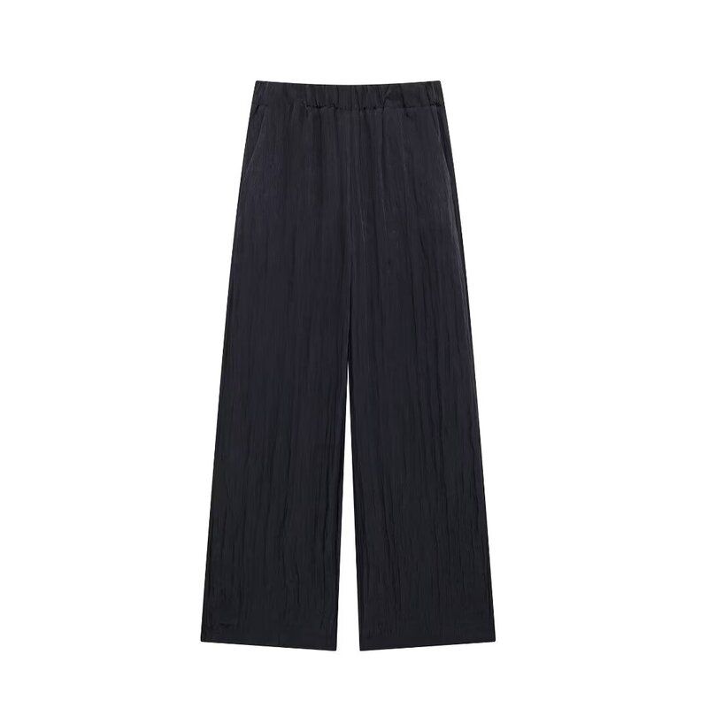 Fashion Style 2024 Autumn New Women's Clothing Wrinkle Casual Easiest for Match Suit Outwear Wide Leg Pants 8020759