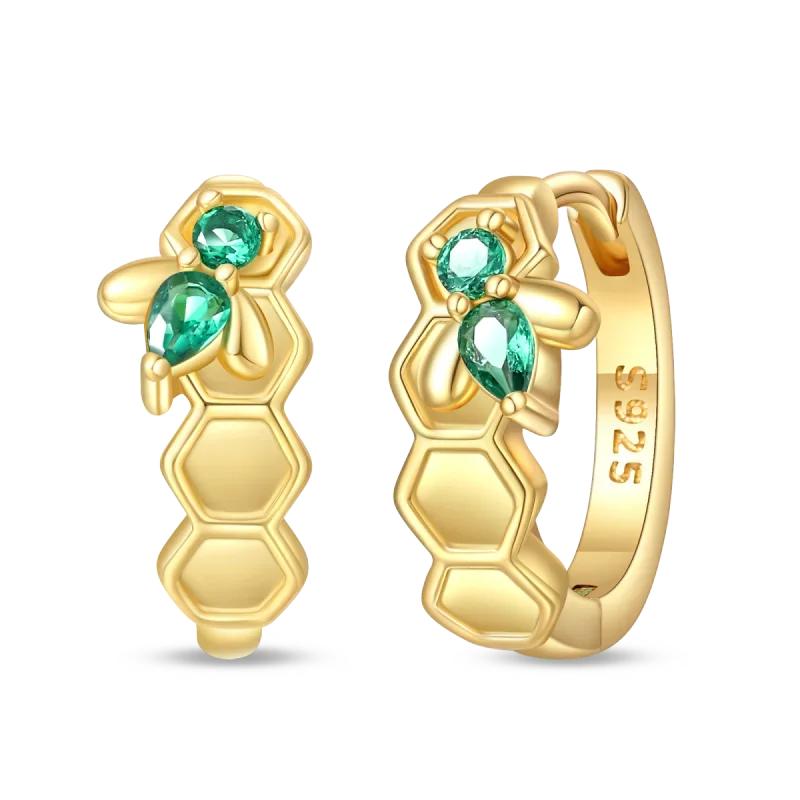 Original New In 925 Silver Gold Star And Moon Pave Colored Zircon Earrings For Women Trending Fashion Jewelry Birthday Gift