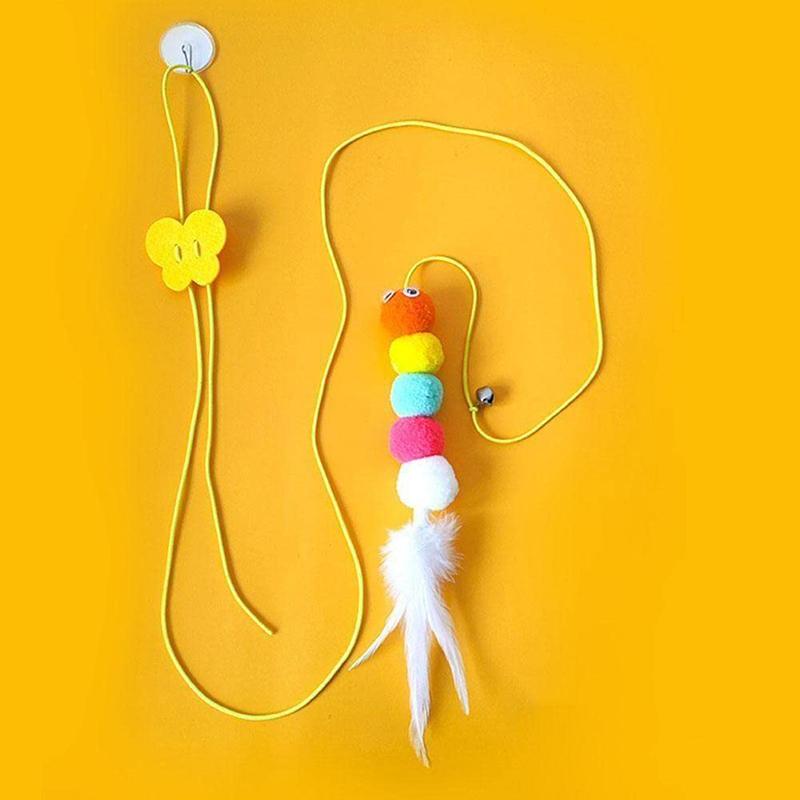Premium Pet Kitten Toy Cat Toys Swing Sticky Disc Elastic Hanging Entry Doors Teasing Cat Rope Long Rope Teasing Cat Cat Toy Cat Accessories