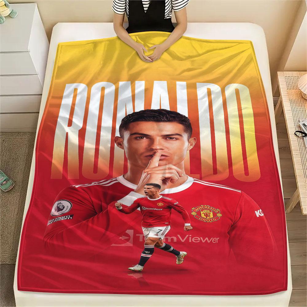 1PC CR7 Patterned Flannel Blanket Suitable For All Seasons for Home Decor Warmth and Comfort Gifts Holiday Present