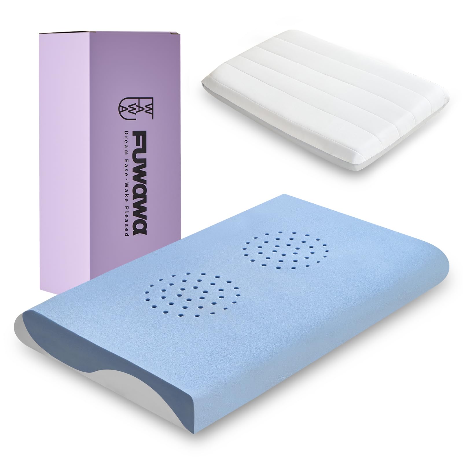 

fuwawa Cloud Pillow: Neck Pain Relief, Low-Profile, Thin Pillow for Deep Sleep [Luxury x 5-Star Hotel Specification], Made with NASA-Developed