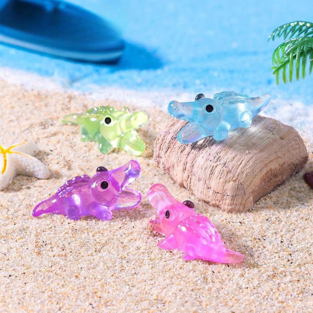 10-100 pz Mini Animali Coccodrillo Luminosi Mini Animali in Resina per Casa delle Bambole Micro Giardino Fatato Paesaggio Acquario Decorazione Compleanno