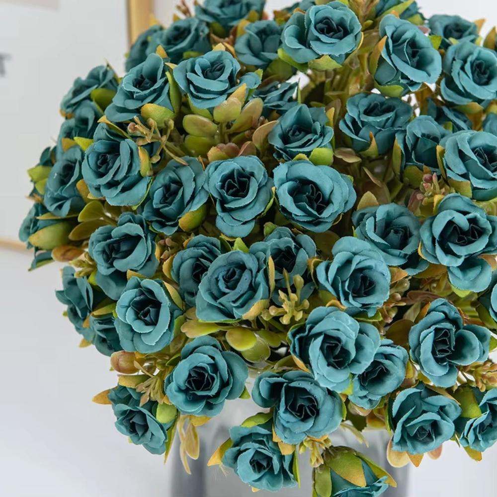 Artificial Flowers Silk Roses Wedding Bridal Outdoor Garden Courtyard Decoration Festival Diy Vase Bridal Bouquet Box Decoration