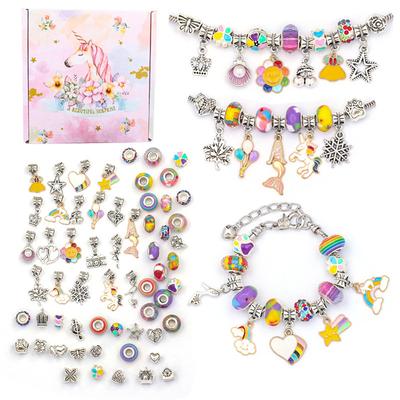 1Set Schmuck Herstellung Kit Charm Armband Halskette Geschenk Legierung Perlen Set Diy Spielzeug