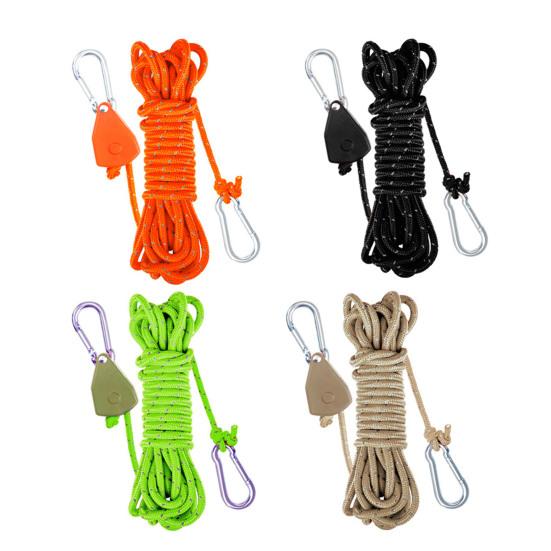Roller Rope Tensioner with 300CM Cord Heavy Duty Outdoor Backpacking Hiking Boating Camping Guyline Rope Adjuster Tightener