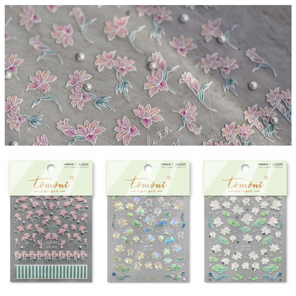 

Аксессуары для ногтей Алмазный Лотос Наклейки для ногтей Украшения для ногтей Алмазные цветы Наклейки для ногтей для девочек