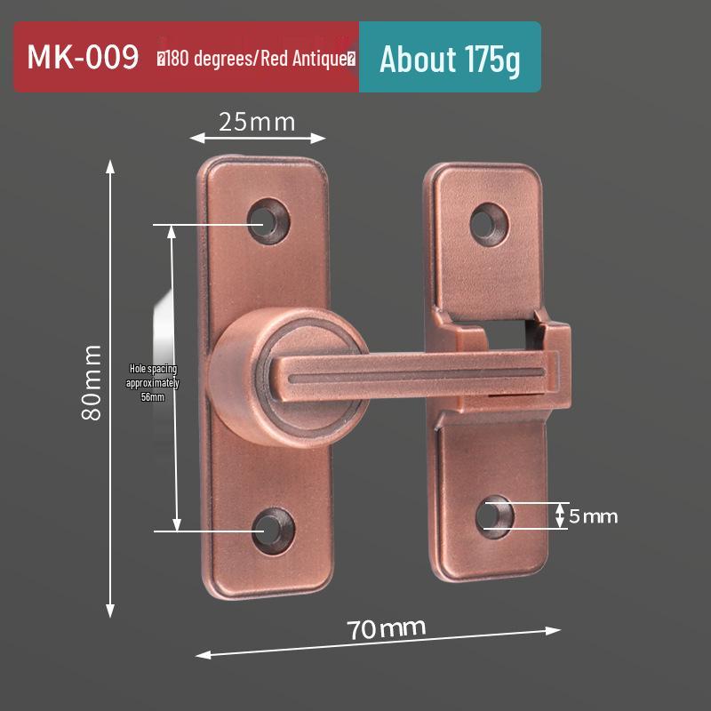 Punch-Free 90° Sliding Door Latch & Lock for Barn, Bathroom, or Toilet Doors